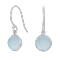 Sølv ørebøjler med blå kalcadon  | Nordahl Jewellery
