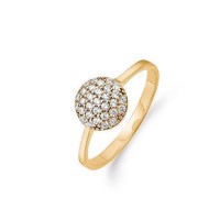 8 kt ring m. rund pavé | By Aagaard