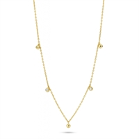 Sway halskæde 45 cm - 14 kt. guld med brillantslebne diamanter | Spirit Icons