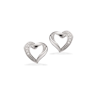 Øreringe hjerte cubic zir. sølv | Scrouples