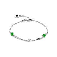 Cornelia armbånd med grønne cubic zirkoner - sterlingsølv | Spirit Icons