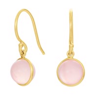 Forgyldte ørebøjler med rosa quartz | Nordahl Jewellery