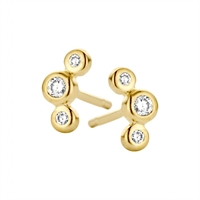 Trinity øreringe - 14 kt. guld med brilliantslebne diamanter | Spirit Icons