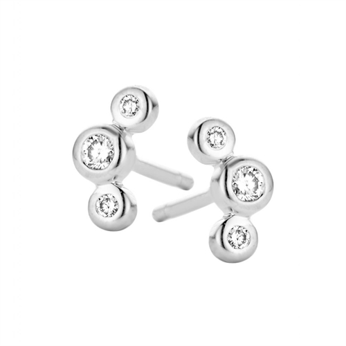 Trinity øreringe - 14 kt. hvidguld med brilliantslebne diamanter | Spirit Icons