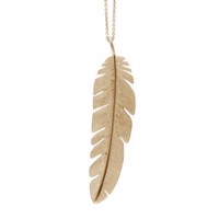 Feather pendant maxi | Heiring | Forgyldt sterlingsølv