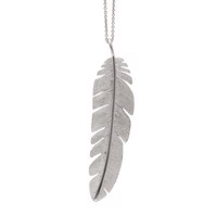 Feather pendant maxi | Heiring | Rhodineret sterlingsølv