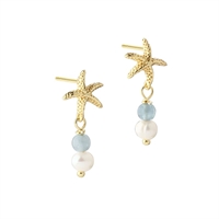 Stella Blue Ørestikker Forgyldt | Aqua Dulce