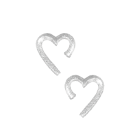 Hjerte ørestik i Sterling Sølv med frostet overflade | Nkg Design