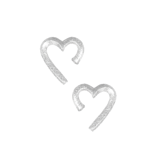 Hjerte ørestik i Sterling Sølv med frostet overflade | Nkg Design
