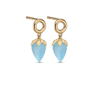 BLUE CHALCEDONY STUDS,COLORFUL, GOLDPLATED| Christina Watches