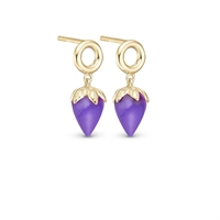 PURPLE CHALCEDONY STUDS,COLORFUL, GOLDPLATED| Christina Watches
