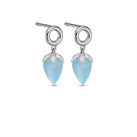 BLUE CHALCEDONY STUDS, COLORFUL, SILVER| Christina Watches