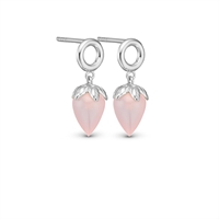 PINK CHALCEDONY STUDS, COLORFUL, SILVER| Christina Watches