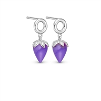 PURPLE CHALCEDONY STUDS, COLORFUL, SILVER| Christina Watches