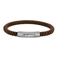 Armbånd Brun Kalveskind Stål | Son of Noa 