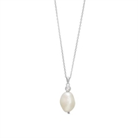 Sølv halskæde m. hvid barok perle | Nordahl Jewellery