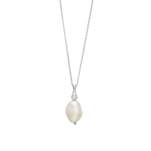 halskæde m. hvid barok perle | Nordahl Jewellery - Køb Sølv halskæde m. barok perle | Jewellery her.