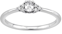 Lab Ring oval 14kt hvg 0,45ct w/si