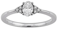 Lab Ring oval 14kt hvidguld 0,39ct w/si