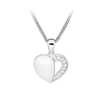 Vedhæng sølv hjerte zirkonia sølv | By Gotte´S