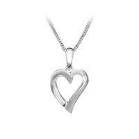Sølv halskæde med enkelt hjertevedhæng | By Gotte´S