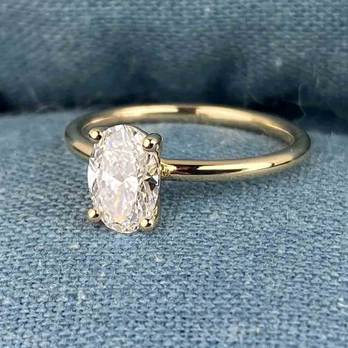 LAB diamant ring 14 kt 1.00ct w/Si