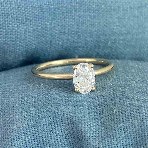 LAB diamant ring 14 kt 0,75 ct w/Si