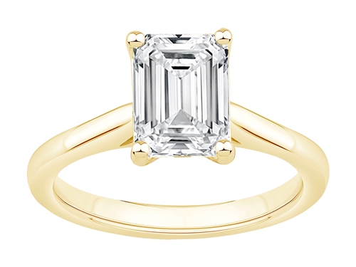 LAB Emerald cut14kt Y 2.00ct w/Si