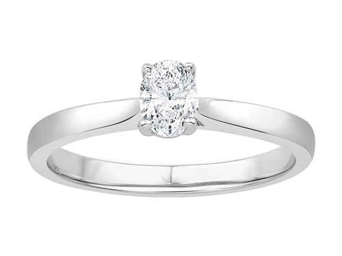 Ring 14kt hvid oval 0,30ct w/Si | By Gotte´S
