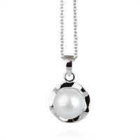 Vedhæng sølv perle med kæde| By Gotte´S