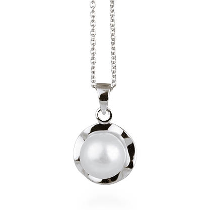Vedhæng sølv perle med kæde| By Gotte´S