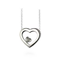 Halskæde i sterling sølv med hjerteformet vedhæng | By Gotte´S