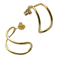 'CURVED LINES' øreringe forgyldt | Plateaux Jewellery