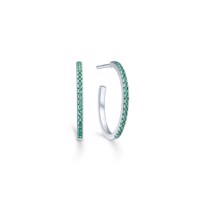 SIMPLICITY hoop sølv grøn zirkon | Id Fine Jewellery