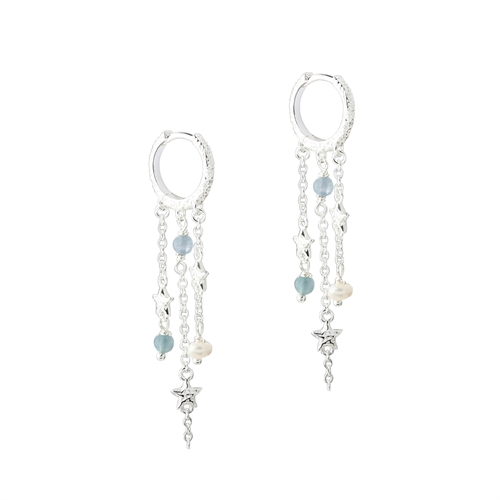 Stella Hoop Blue Sølv | Aqua Dulce 