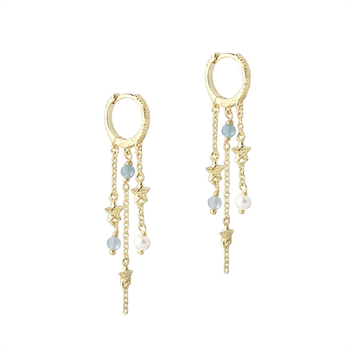 Stella Hoop Blue Forgyldt | Aqua Dulce 