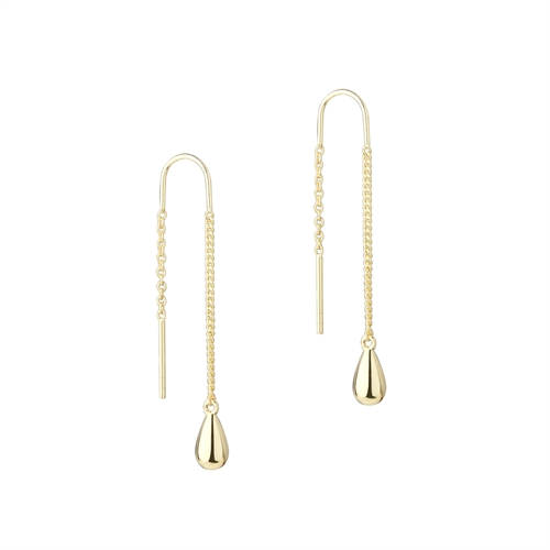 Shiny Drop Øretråde Forgyldt | Aqua Dulce