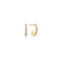 SIMPLICITY mini hoop forgyldt pink zirkon | Id Fine Jewellery