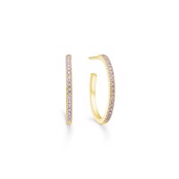 SIMPLICITY hoop forgyldt pink zirkon | Id Fine Jewellery